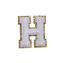 WHITE FUZZY ALPHABETS H