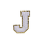 WHITE FUZZY ALPHABETS J