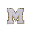 WHITE FUZZY ALPHABETS M